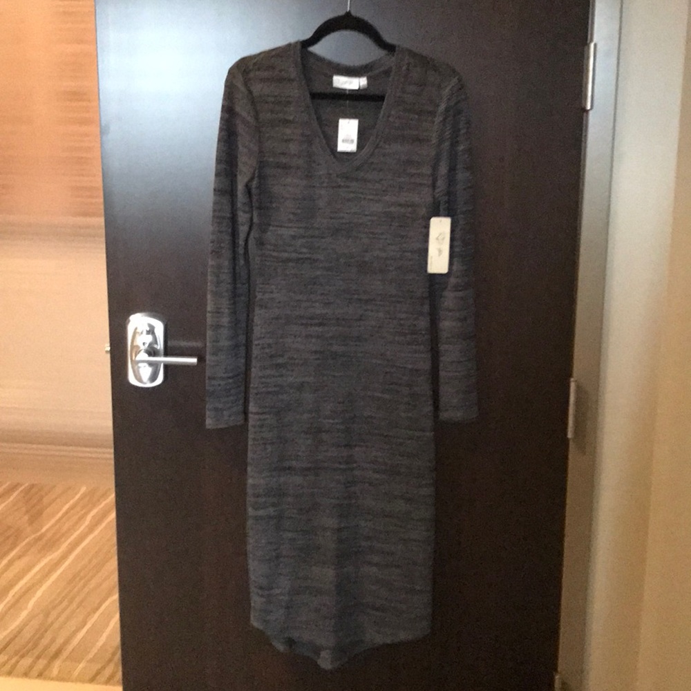 RD Style Midi Sweater Dress Charcoal